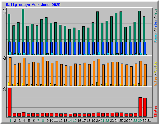 Daily usage for June 2025