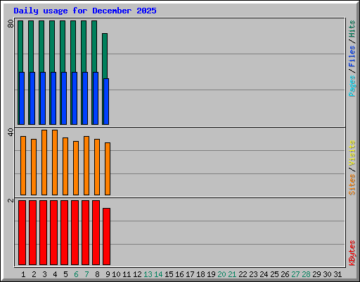 Daily usage for December 2025
