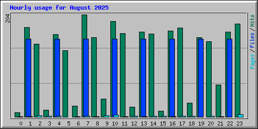 Hourly usage for August 2025