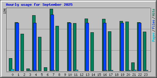Hourly usage for September 2025